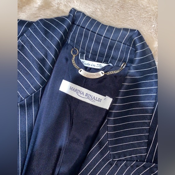 Marina Rinaldi blue striped blazer size 21(L/12) - Picture 3 of 6